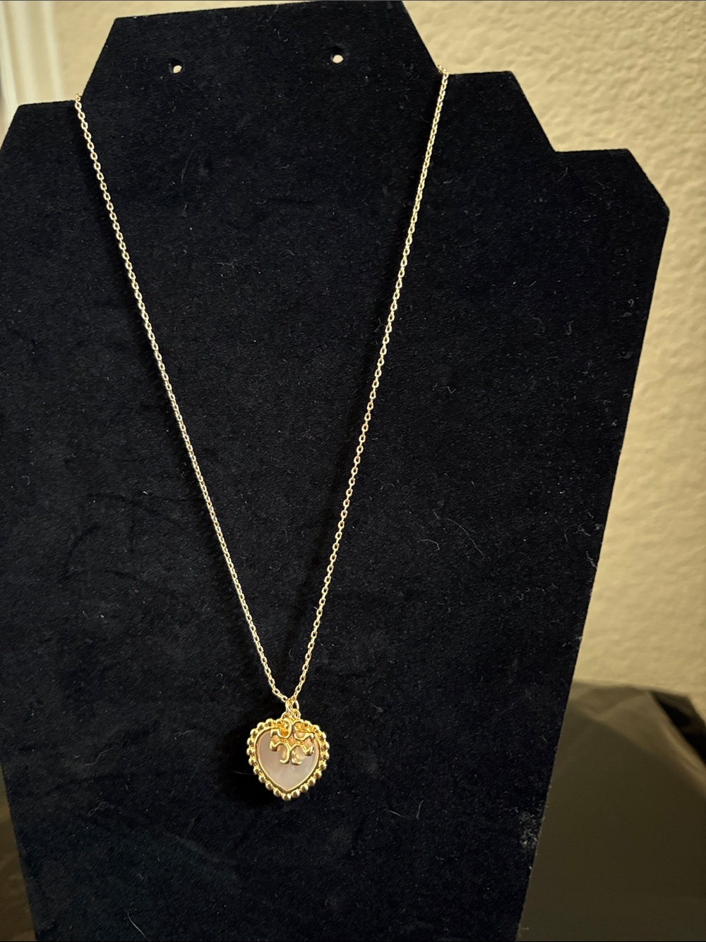 Tory Burch Roxanne Heart & Logo Charm Pendant Necklace